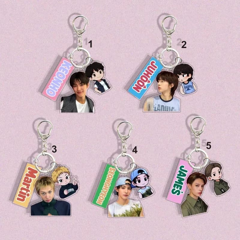 5PCS CORTIS Anime Peripheral Hanging Chain Bag Charms Keychain Cute Bag Backpack Hanging Ornament Creative Fan Collectible Gift