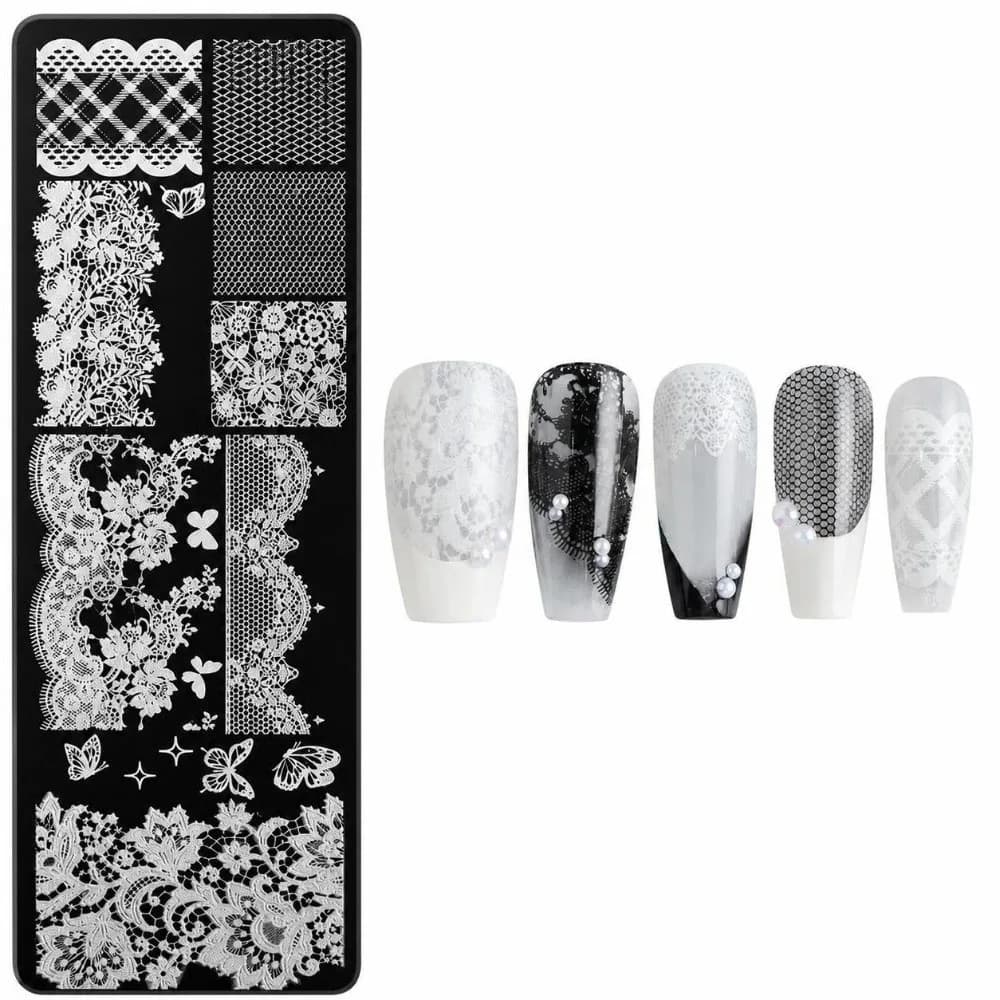 Fashion Stainless Steel Nail Stamping Plate Polka Dot Star & Stripe Manicure Printing Mold Nail Template Print Tool for Women