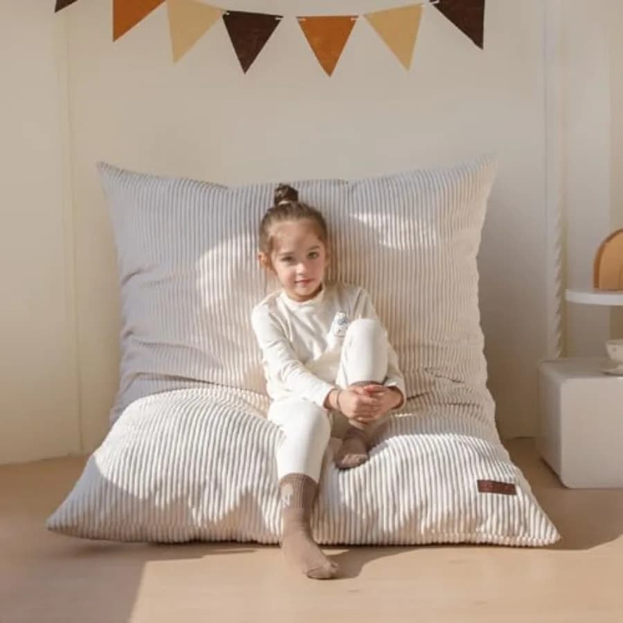Poltrona a sacco 3 in 1 Sedia a sacco convertibile Si piega da Bean Bag al lettino Divano da pavimento per bambini per materasso da lettura da gioco w