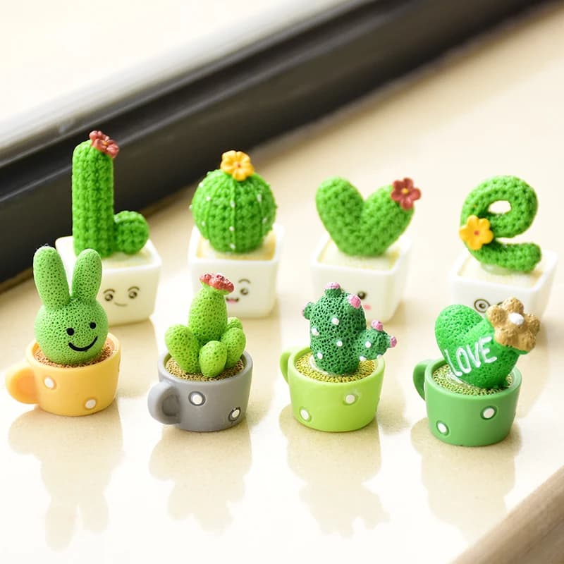 4 pz/set Mini Resina Simulazione Cactus Miniature Cactus Vaso di Fiori Piante Ornamento Da Tavolo Accessori Complementi Arredo Casa Micro Giardino