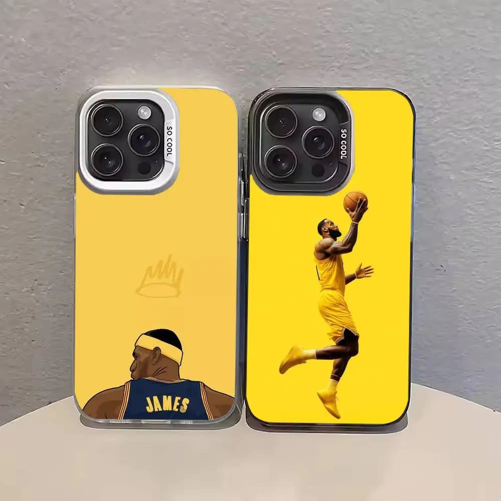 Lebron Basketball J-James 23 Phone Case Color Silver Shell For IPhone 17 16 15 14 13 12 11 Pro Max Plus