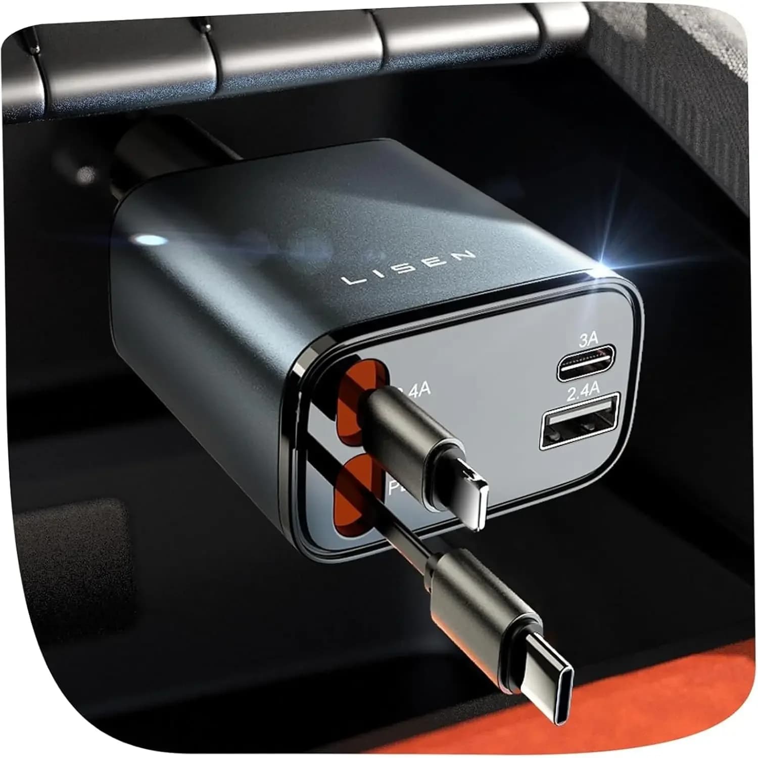 84W Retractable Car Charger, Fast USB C Adapter for iPhone, Car Accessories for Men Women, Birthday Gifts for Dad Husband