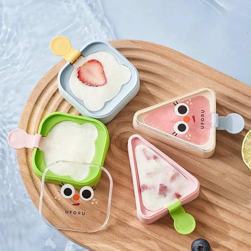Stampo per ghiaccioli in silicone UFORU con coperchio - Design a facile rilascio - Organizzatore per ghiaccioli fatti in casa per congelatore