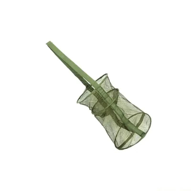 31BE 25cm-45cm Foldable Fishing Net Holder Net Fish Trap Fishing Basket Mesh for Keep Crayfish Minnows Baits Storage Cage