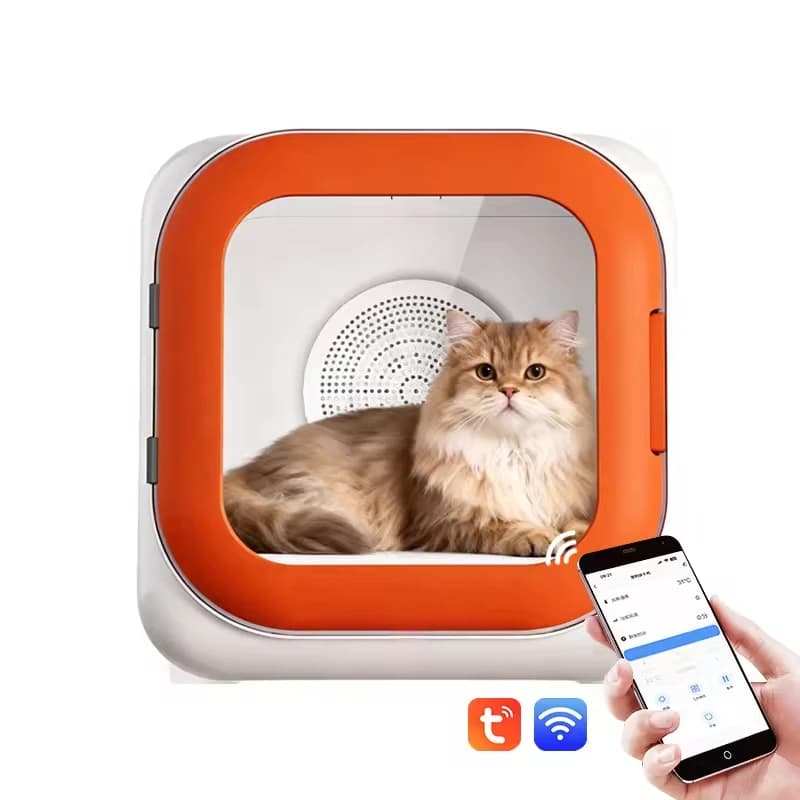 Asciugatrice Automatica per Animali Domestici (Gatti e Cani di Piccola Taglia) Ultra Silenziosa con Controllo Intelligente della Temperatura e Asciugatura a 360°