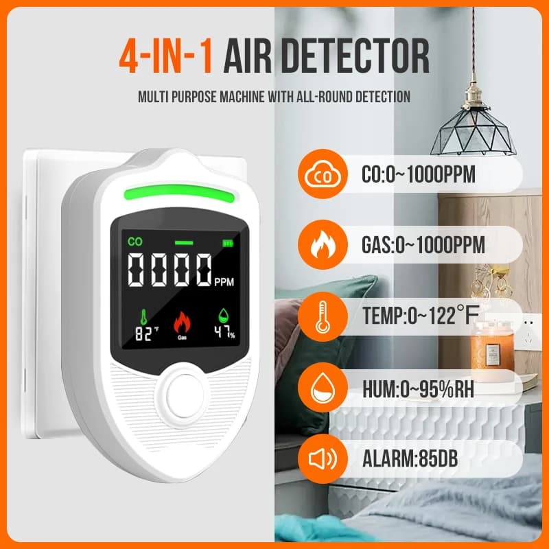 Portable Multi-Gas Detector, For Oxygen, Hydrogen Sulfide, Carbon Monoxide & Combustible Gases, Industrial Safety Equipment Tool