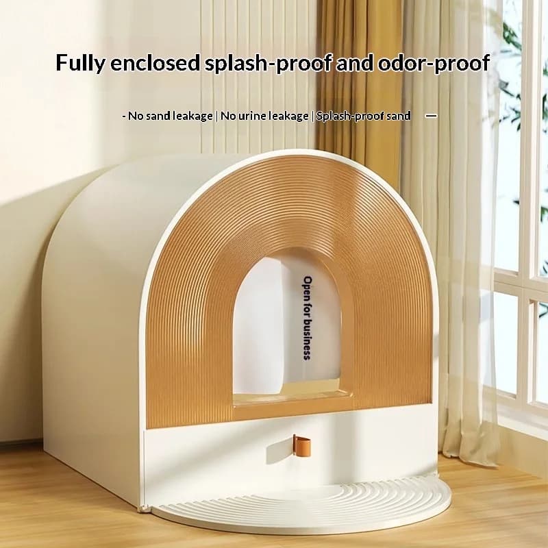 Nuovissima Lettiera per Gatti Extra Large Completamente Chiusa con Cassetto Rimovibile, Toilette Anti-Odore e Anti-Schizzo per Gattini e Gatti