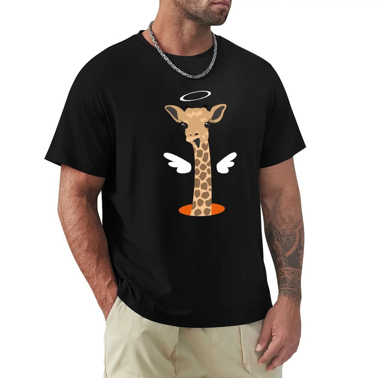 T-shirt Giraffe Portal T-shirt basic in cotone traspirante