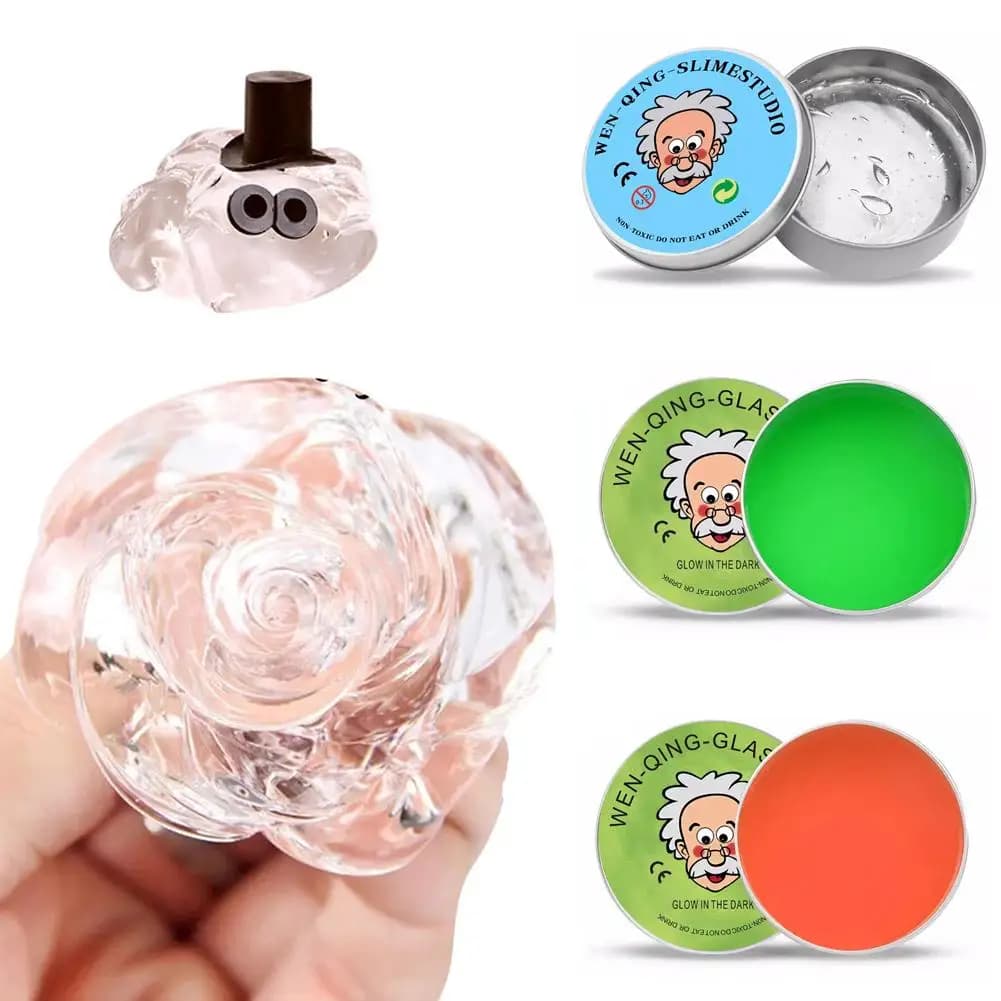 Lab Putty Crystal Clear Glass (1 Pack) – Best Putty Antistress Intelligent and Funny with Box, Sensory Toy and Bouncy, Kids Gift
