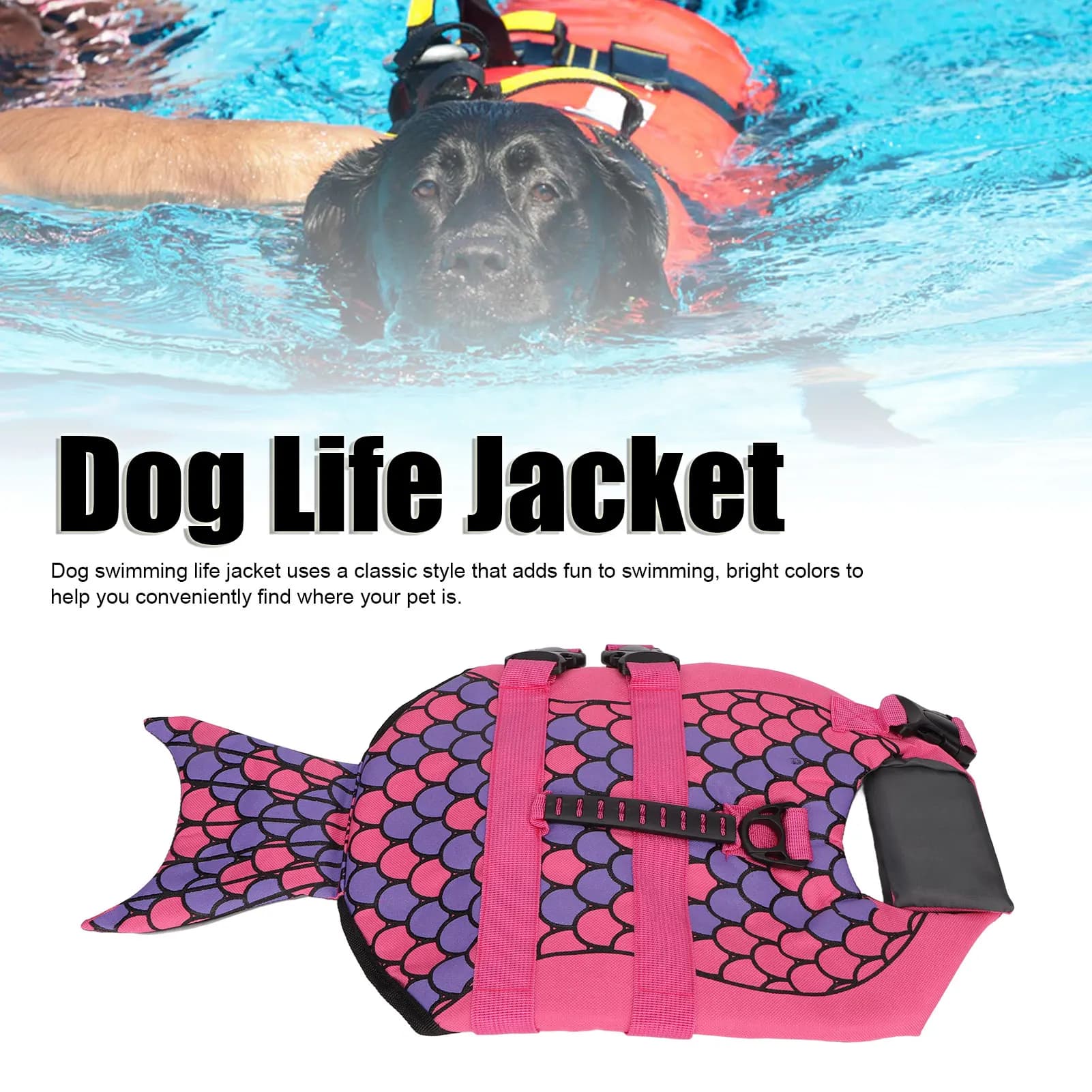Dog Life Jacket Safety Adjustable Protective Pet Floatation Life Vest with Handle for Swimming and Boating Life Jacket for Dogs