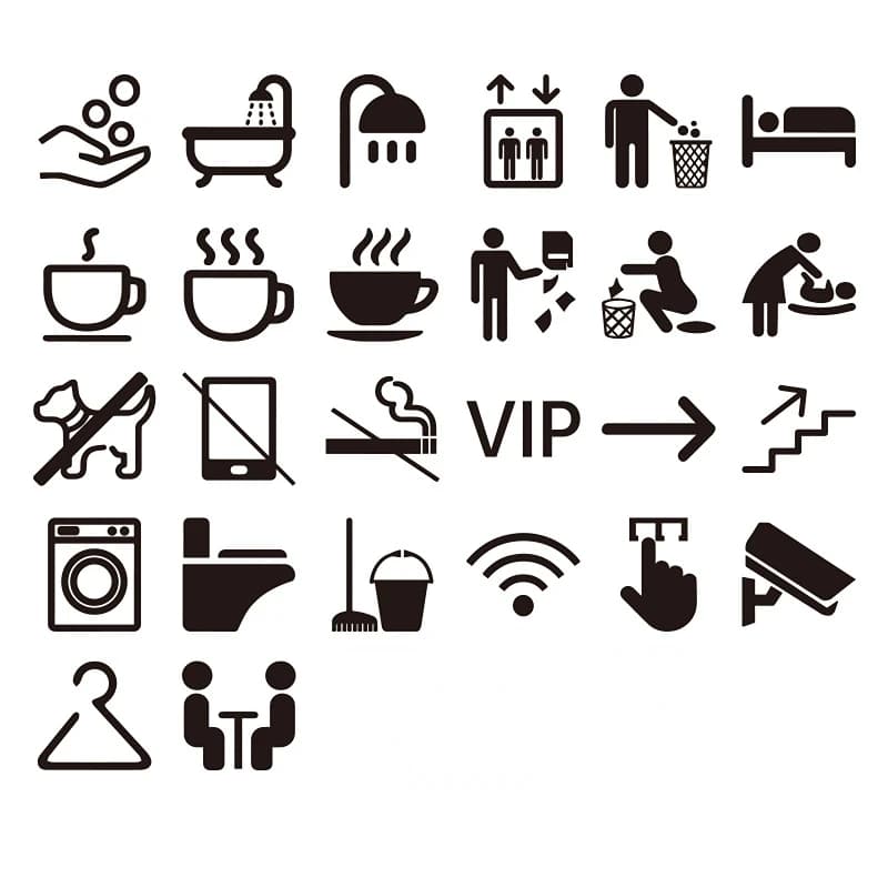 Modern acrilico Toilet wi-fi Tool Sign Camera NO Smoking sala da pranzo WC Symbol Wall Plate personalizza Logo per Hotel per uffici pubblici