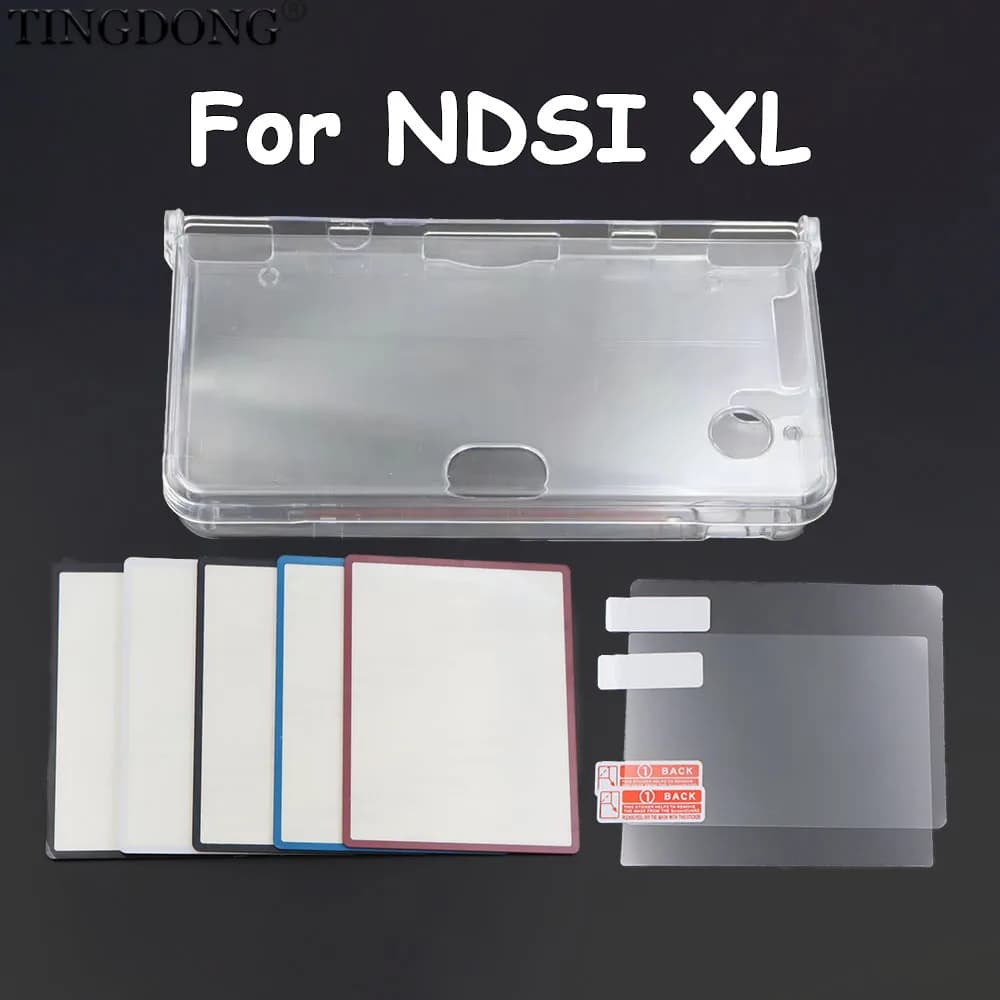 1Set For NDSi XL LL Crystal Clear Hard Case + Plastic Top Screen Lens Cover +Protective Film For NDSI LL Console Accessories
