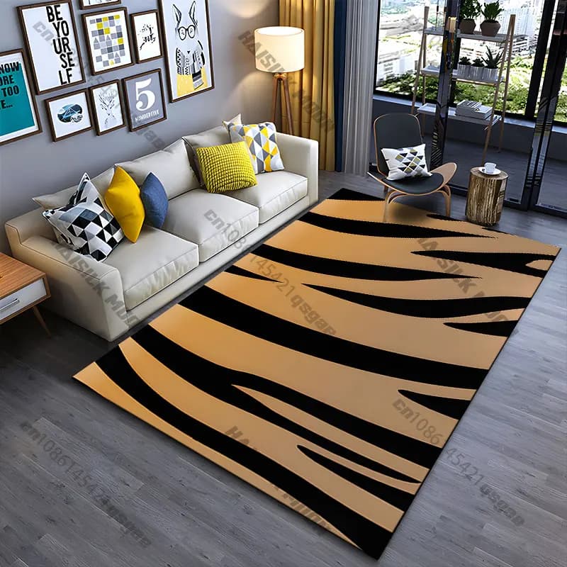 Tappeto con motivo a strisce di tigre, tappeto per yoga, soggiorno, decorazione per la casa, tappetino per gattonare per bambini, tappetino per il gioco