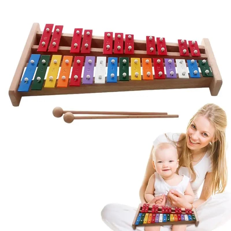 27 note Xilofono Campana a mano Percussioni colorate Giocattolo educativo per bambini Bambini Regalo musicale di Natale Strumento musicale per bambini