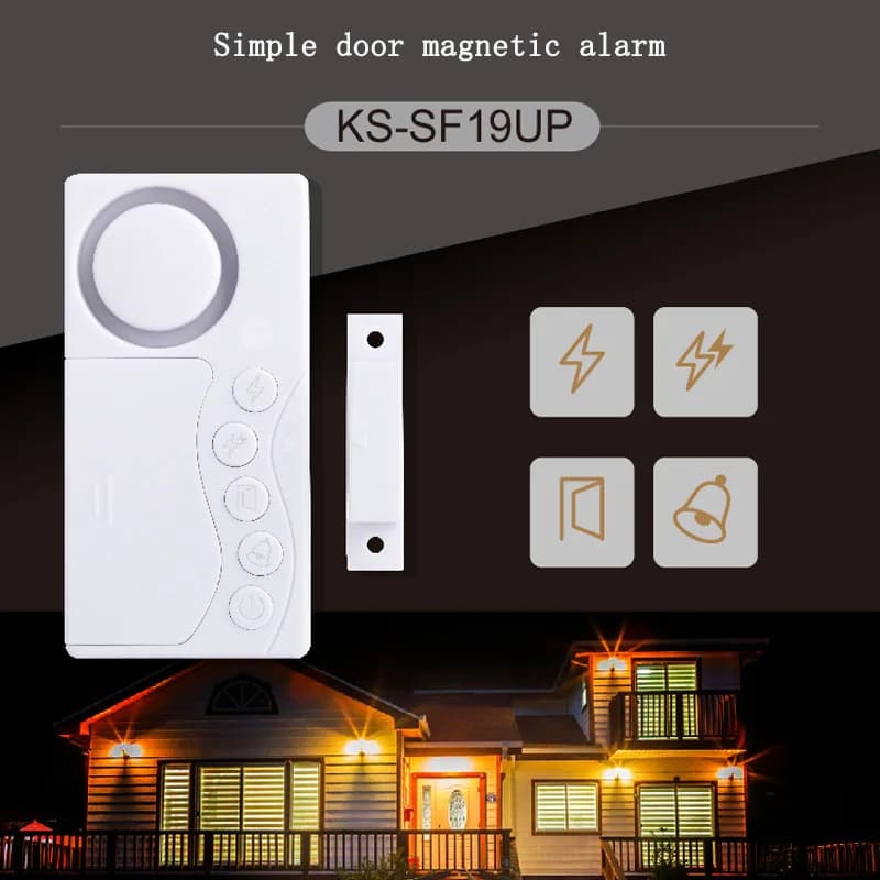 Sensore Magnetico Semplice per Porte e Finestre, Rilevatore di Intrusione Domestico, Allarme Antifurto Wireless per Apertura Porta