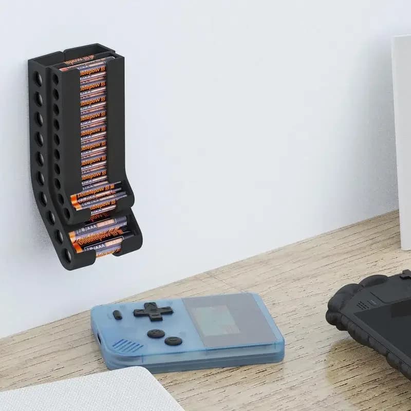AA and AAA Battery Storage Organizer Combo Small Battery Holder Wall Mount Battery dispenser for 10AAA and 10AA batteries