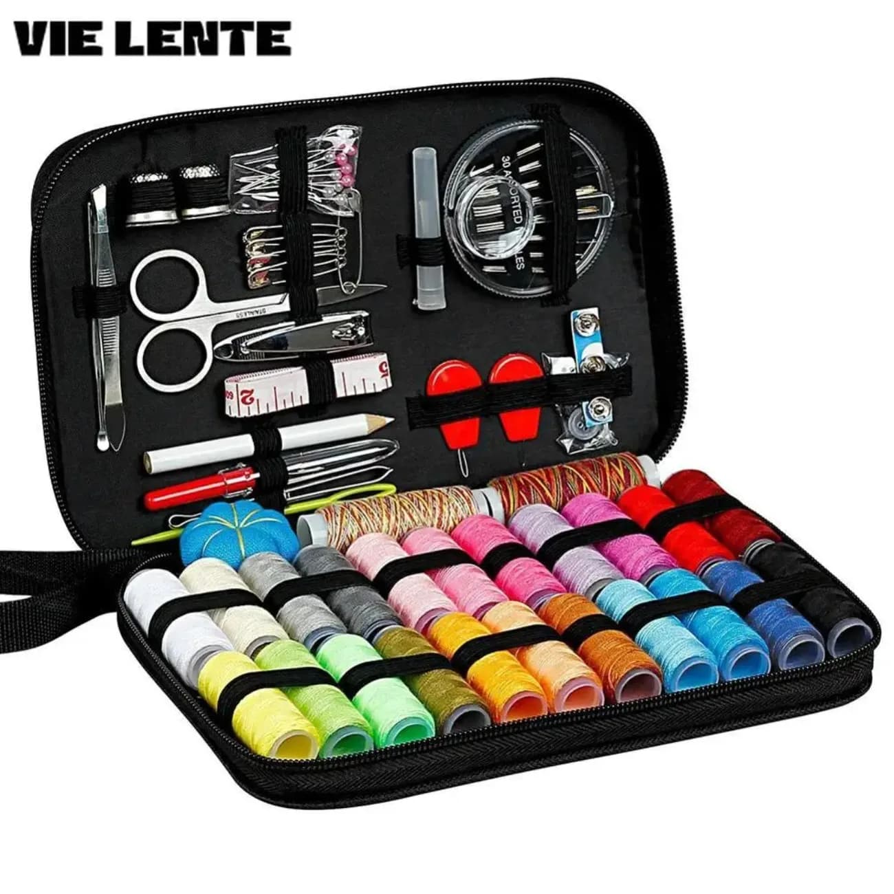 Set di scatole da cucito tutto in uno – Forniture per cuciture, quilting e ricamo a mano con filo e strumenti, kit artigianale per principianti