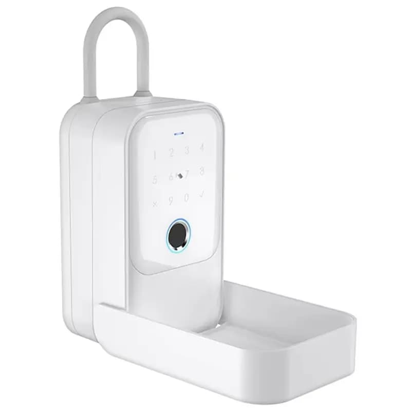 BAAJ-Smart Key Lock Box Bluetooth Lock Box With Fingerprint Passcode & Access Card & Key & APP Control White
