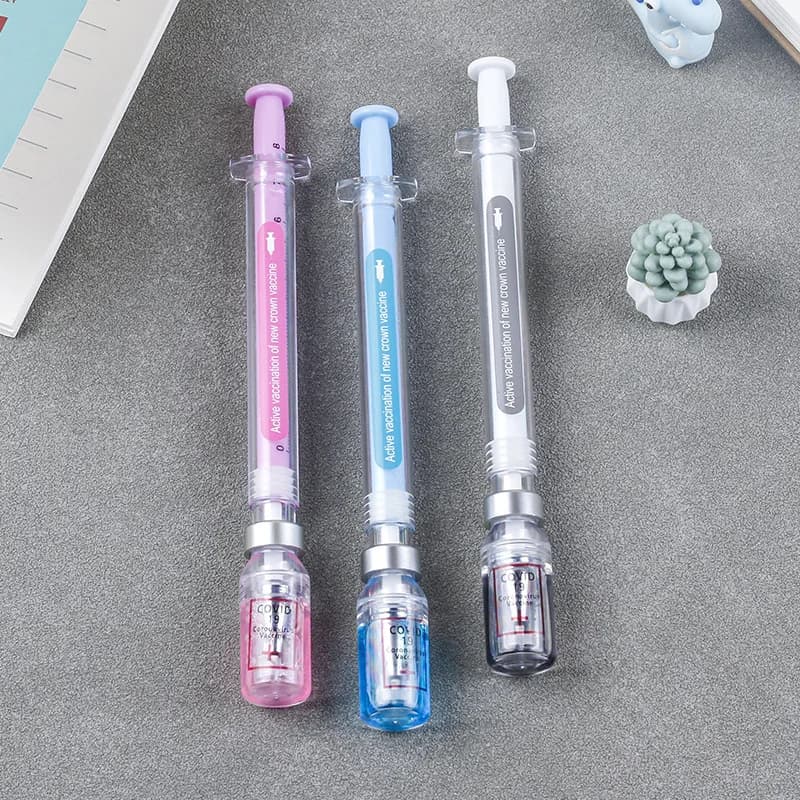Random Color Belt Syringe Shaped Gel Neutral Pen, Signature Ballpoint Pen,Suitable for Nurses, Doctors and Students