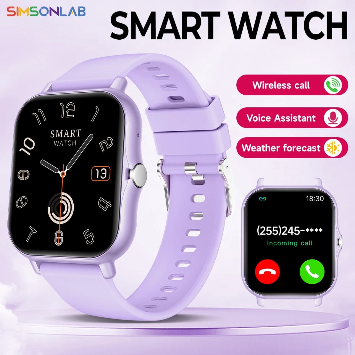 New Smartwatch with 1,83 Inch Touch Screen, Vocal Assistant, Camera Control, Bluetooth Calls for Android/iOS, Sport Watch for Men and Women 2026