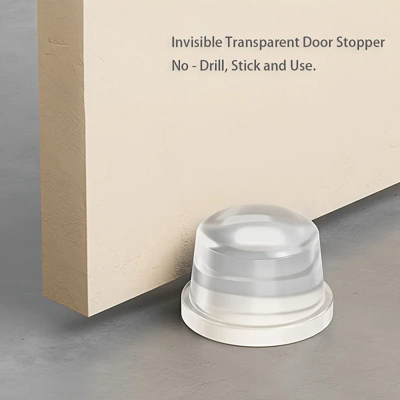 Fermaporta in silicone trasparente senza trapano Tappetino antiurto per protezione di sicurezza domestica per ufficio Dodgers Fermaporta per la casa