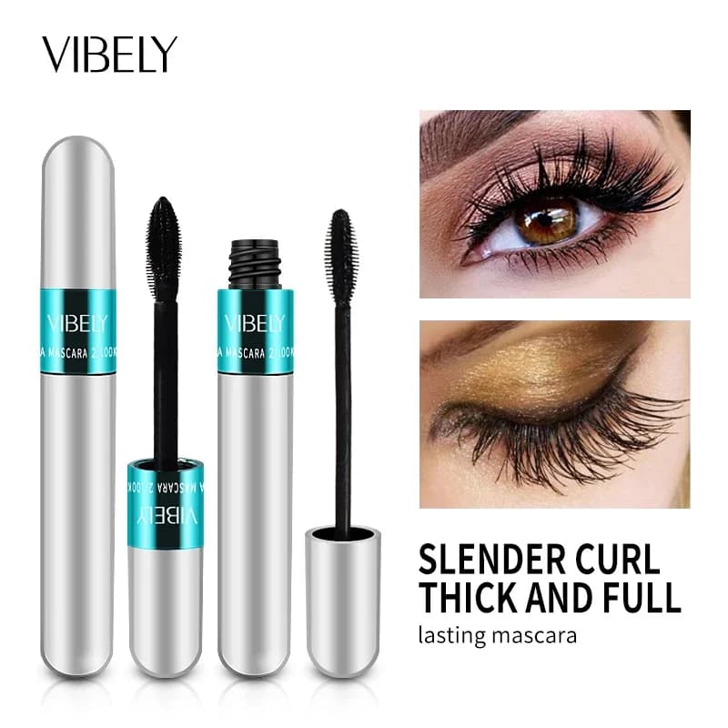 New 4D Silk Fiber Lash Mascara Waterproof VIBELY 3d Mascara For Black Eyelash Extension Thickness Extension Cosmetic Eyelashes