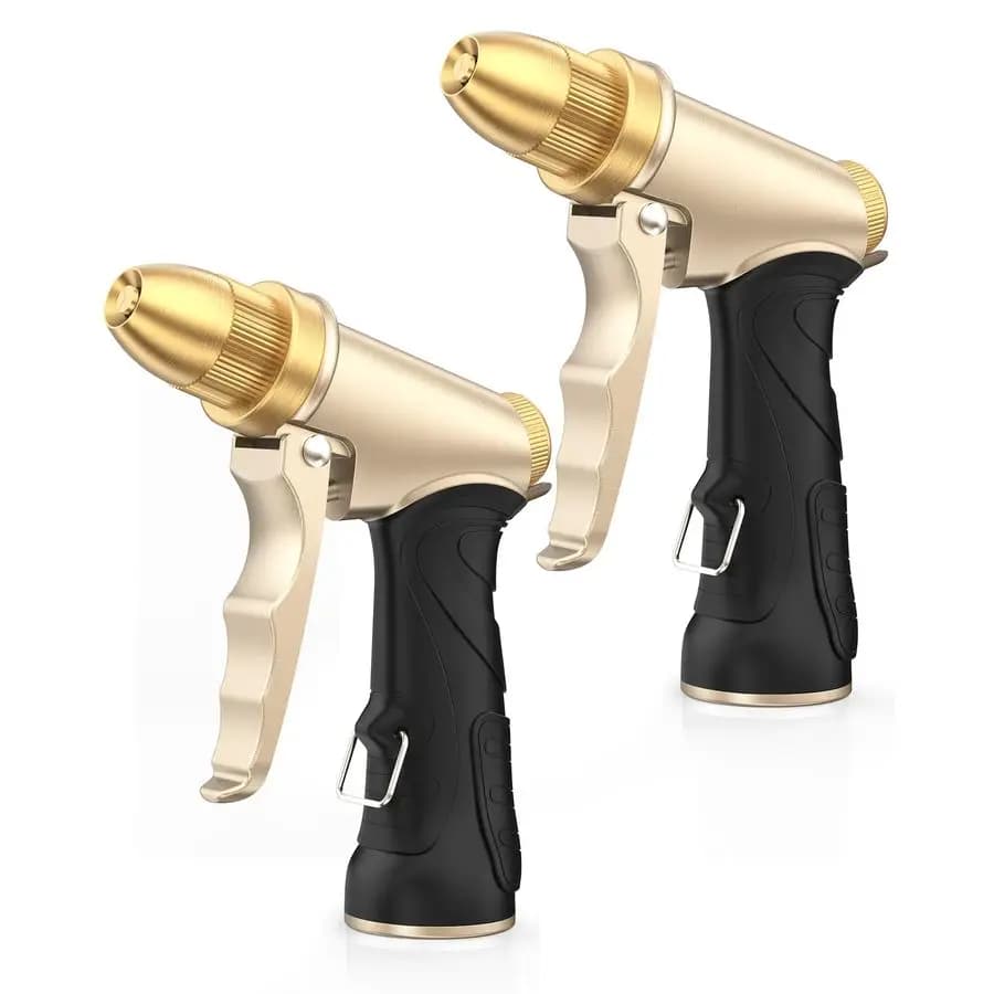 Durable metal spray nozzle for garden hose, high pressure garden pipe nozzle with adjustable spray patterns for irrigation plants