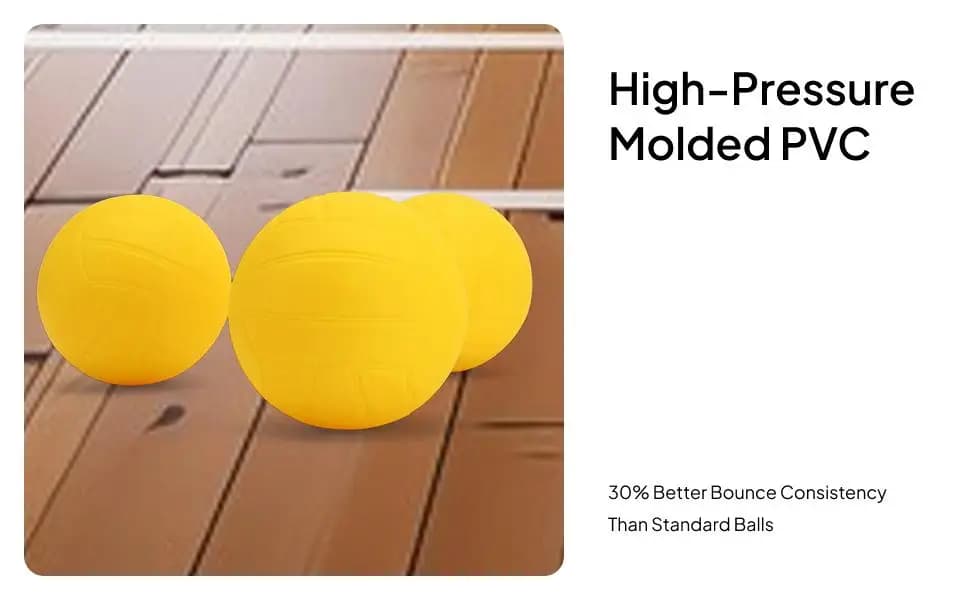 PVC Soft Mini Volleyball Pump Set Bouncing Ball Roundnet Game Accessory for Outdoor Indoor Family Play