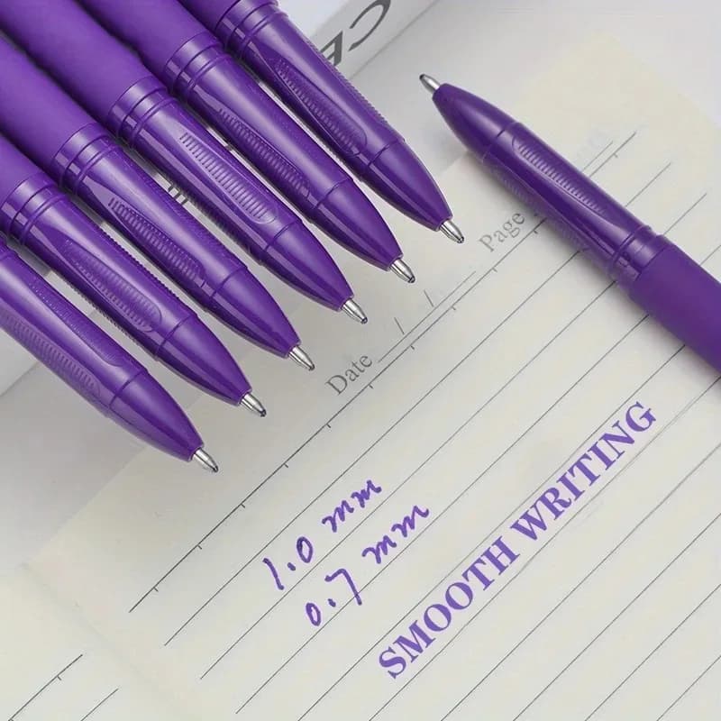 1/2/5pcs 0.7mm purple neutral pen, suitable for office use, replaceable pen core signature pen