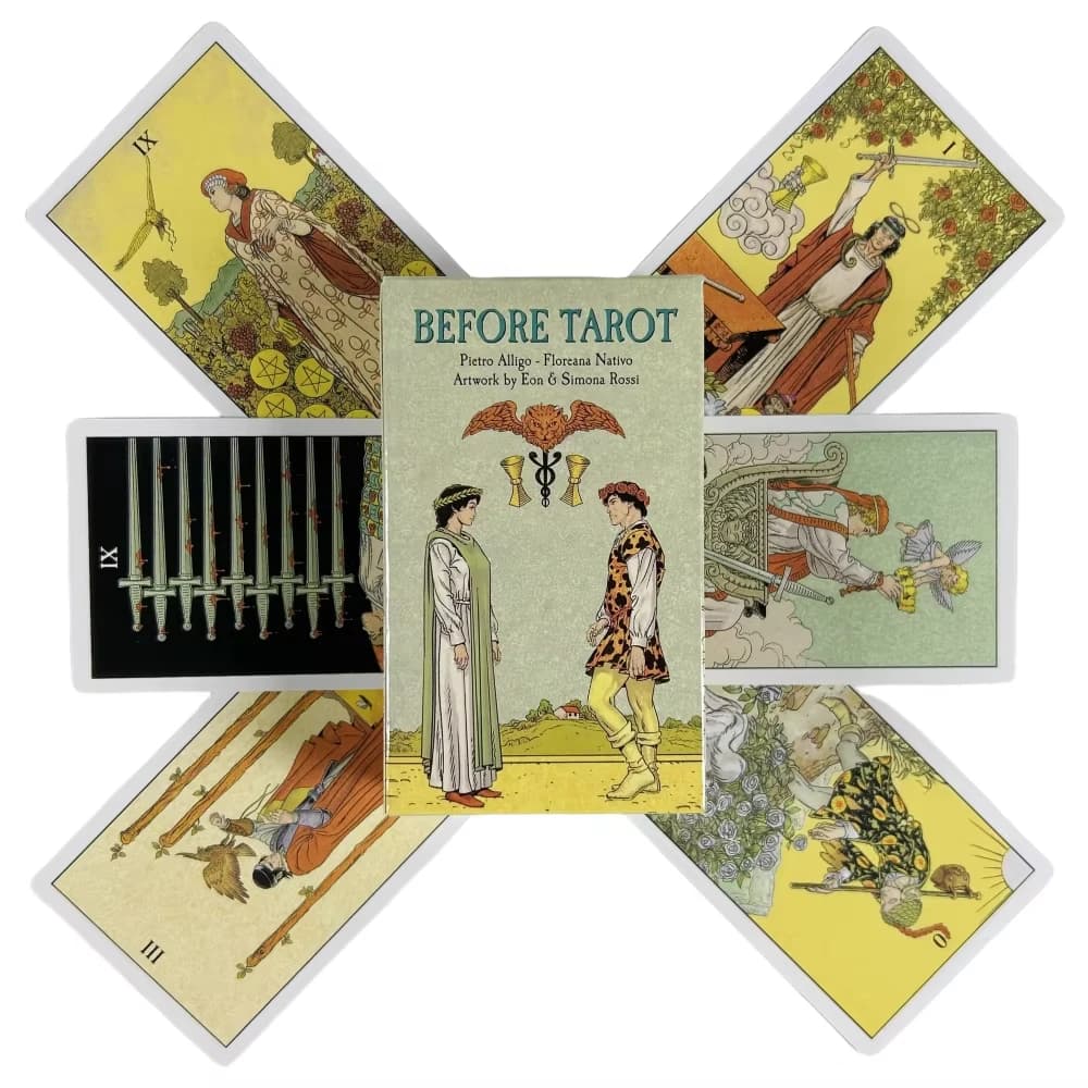 Prima del tarocchi 78 Mazzo di carte 10,4 * 6,1 cm per principianti Immagini tradizionali Oracle Deck Divination Board Gam