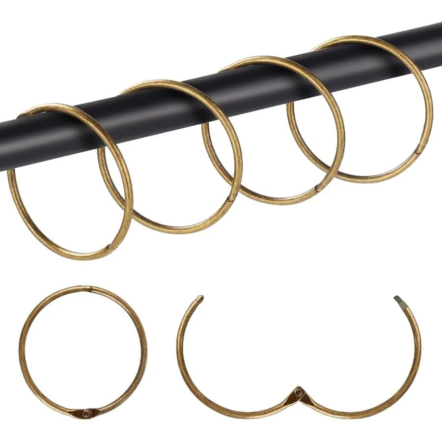 Ganci per tende da doccia da 20 pezzi Ganci per tende da doccia rotondi in metallo Anelli Anelli decorativi per tende da doccia Rtproof per vasca da bagno