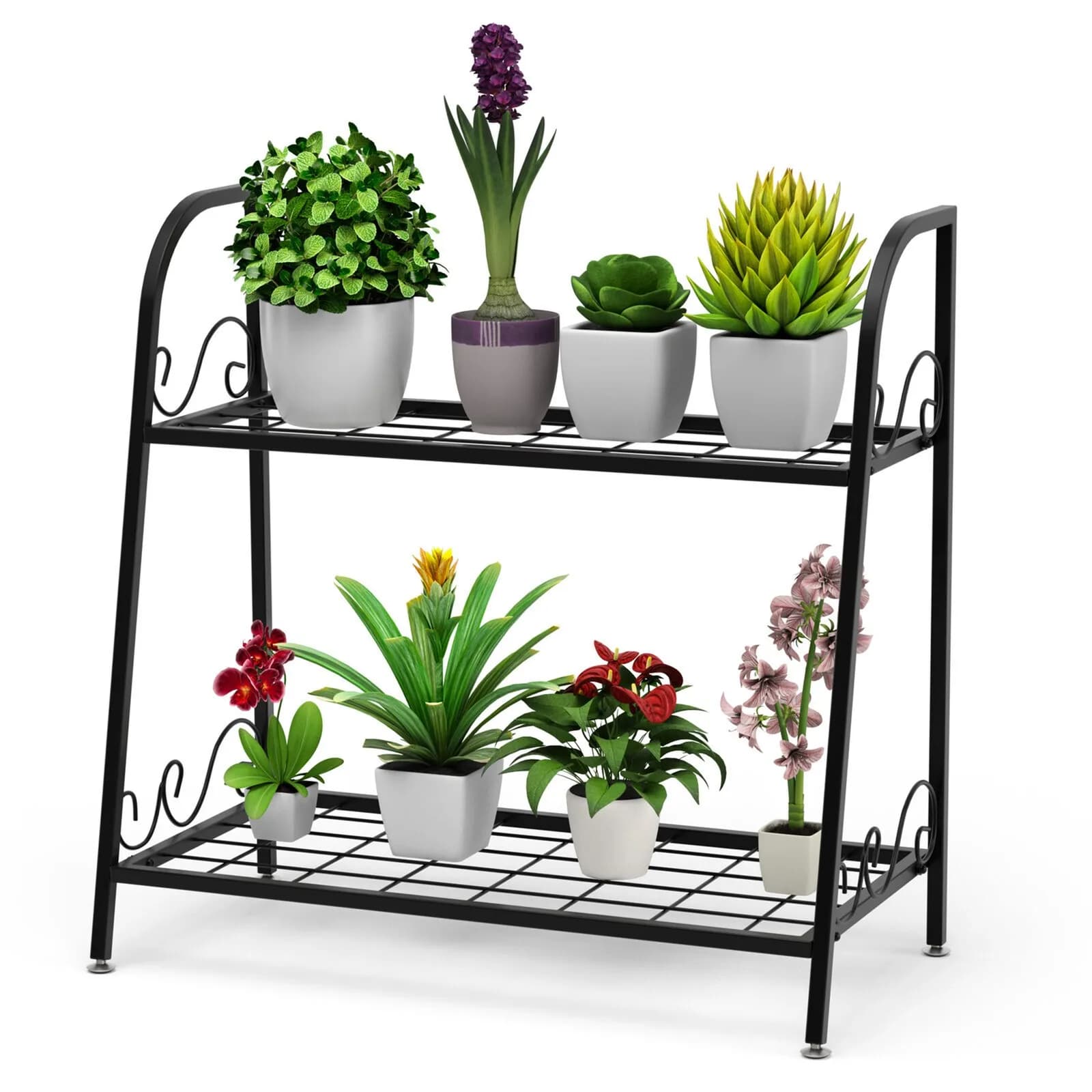Metal display for plants, pot holder, shelf and shoe organizer