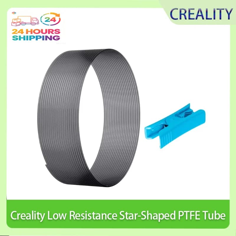 Tubo da 4m per Stampante 3D FDM, Parti per Stampante 3D Creality, Tubo PTFE a Stella a Bassa Resistenza con Taglierina Resistente al Calore