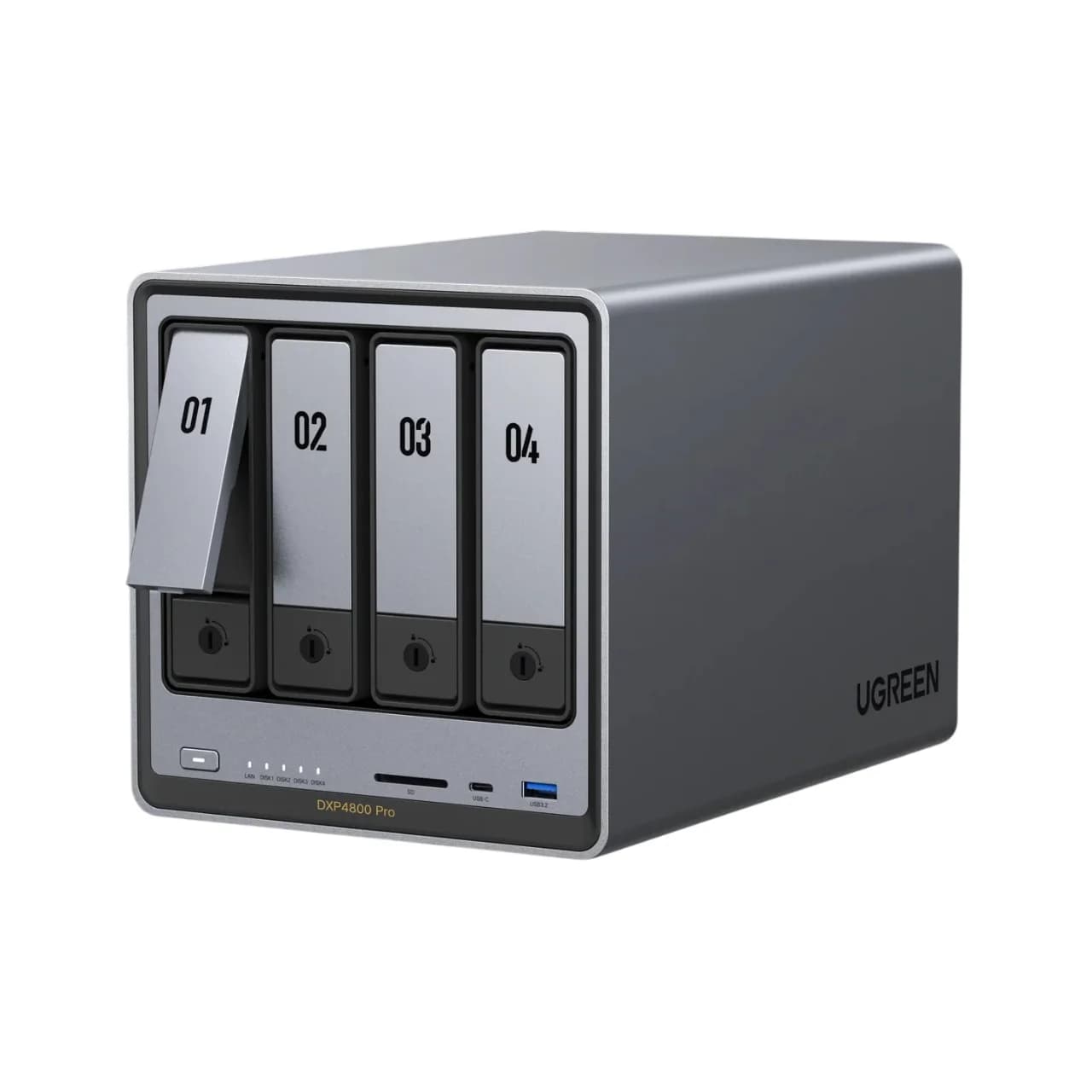 NASync DXP4800 Pro 4-bit NAS I3-1315U 16GB DDR5 10G + 2.5G LAN 136TB Storage Device UGOS Pro for Home/Office/SMB