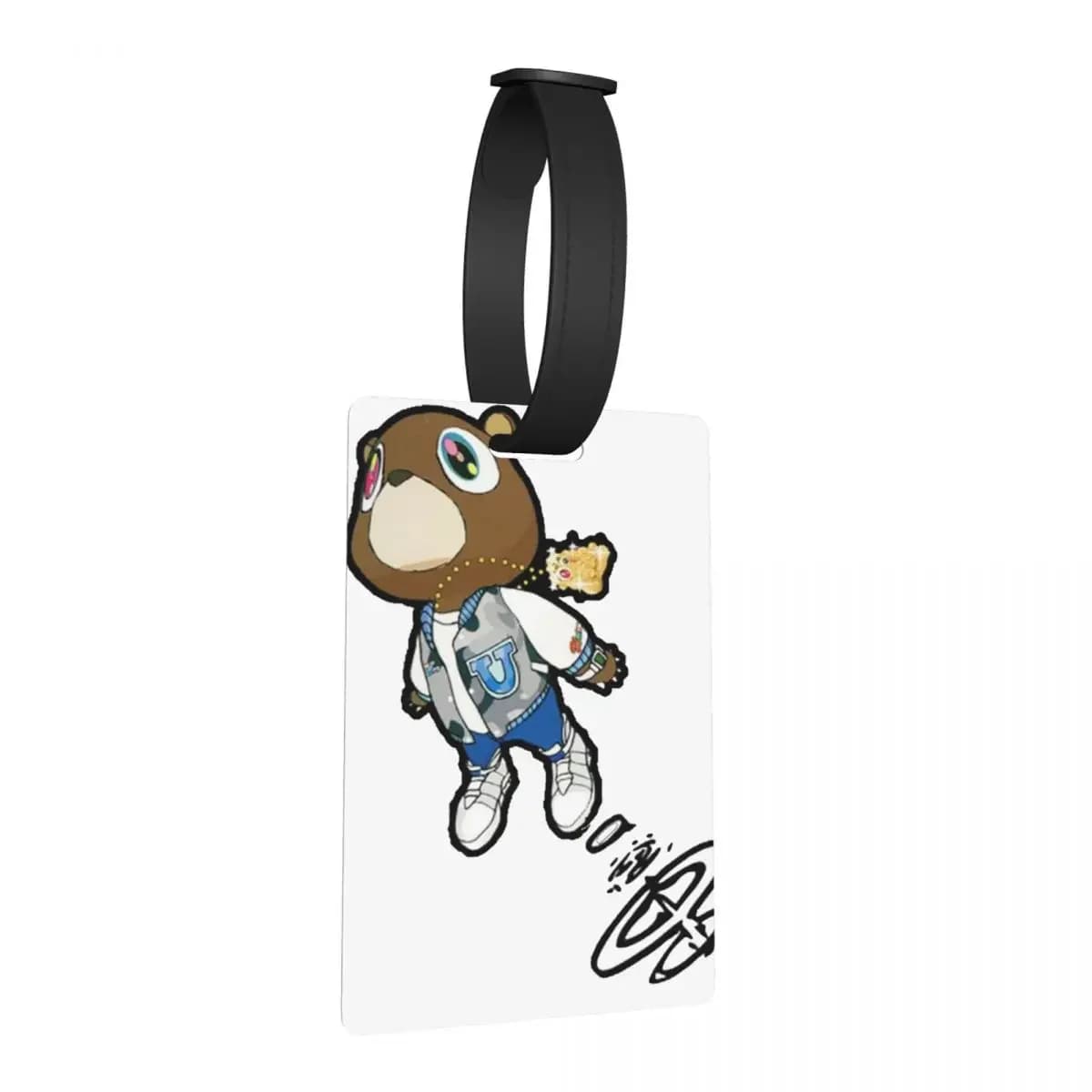 Kanye West Dropout Bear Chicago Etichette per bagagli vintage per laurea Etichetta per bagagli portatile Porta etichette ID Nome Indirizzo