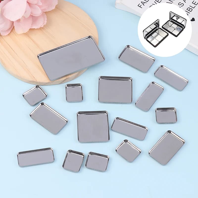 1/2/3/4/6pcs Empty Umbrella Milk Pots Makeup Tablets Empty Square Tablets Aluminum Cases Powder Pots