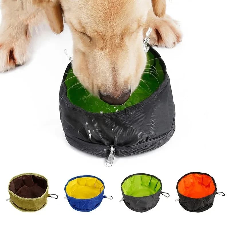 Ciotola Portatile per Cani Pieghevole Impermeabile in Tessuto Oxford Ciotola da Viaggio per Cibo e Acqua per Cani e Gatti Accessori per Cani