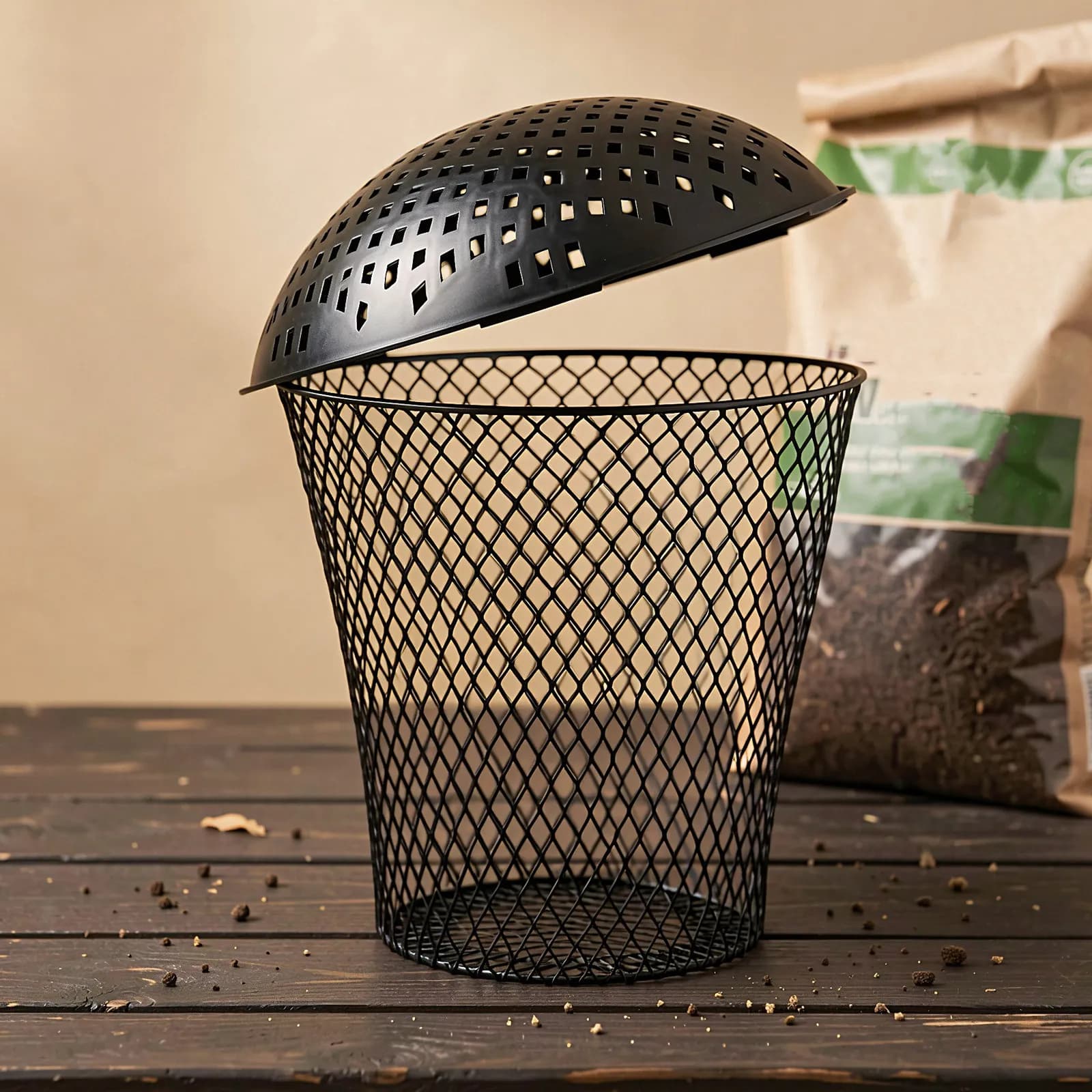 1Set Inground Worm Composter Outdoor Small Composter Bin with Mesh Lid Worm Compost Bin for Kitchen Food Waste Garden