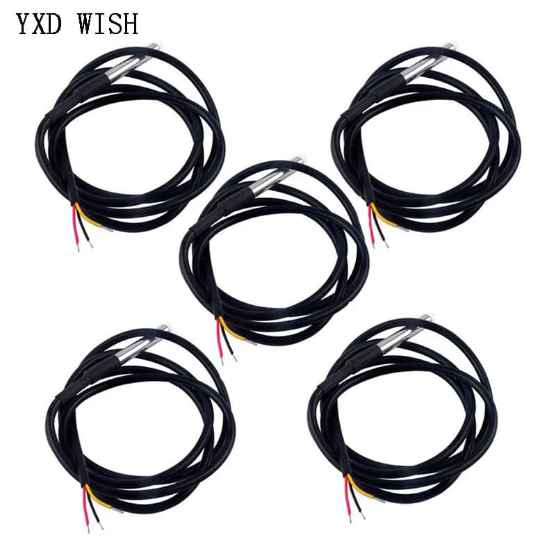 5 pcs Stainless Steel Waterproof DS18b20 DS1820 1/2/3 Filo Temperature Sensor 18B20 Cable For Arduino Kit FAI FROM TE