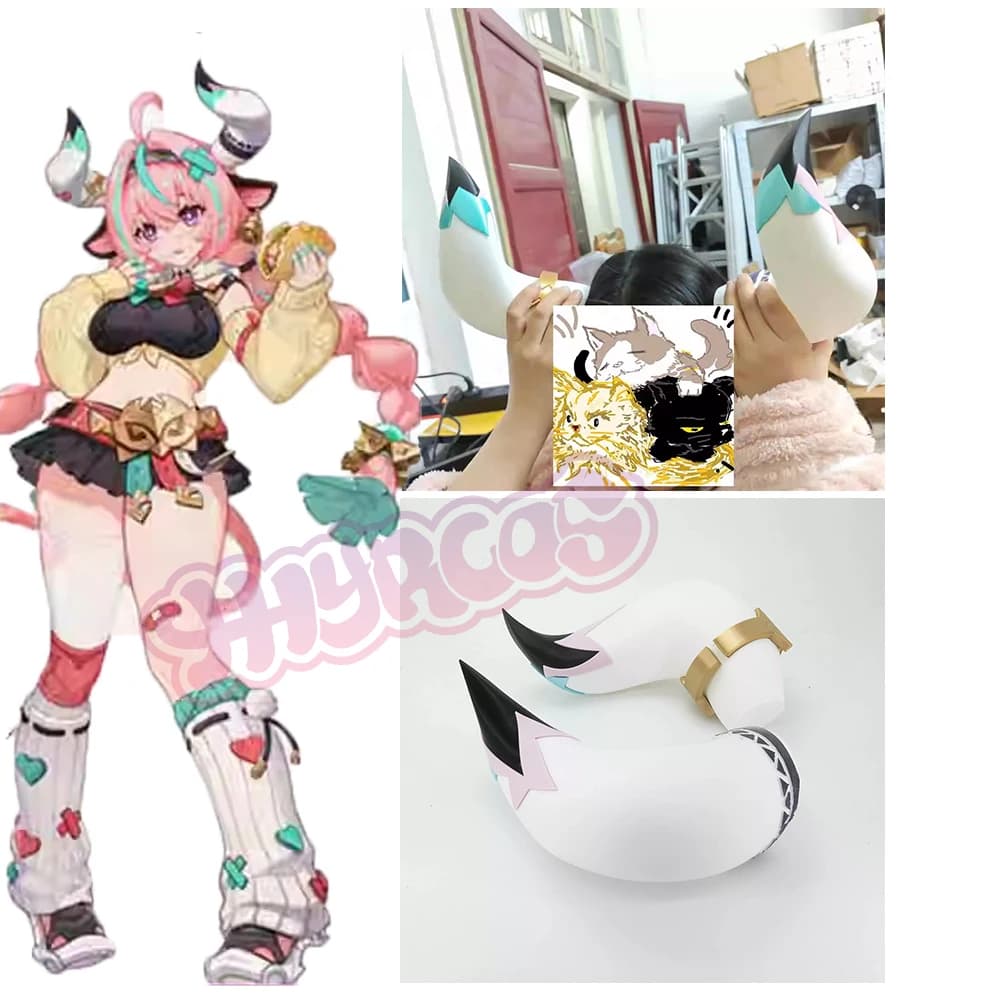 1 paio Gioco Genshin Impact Varesa Cosplay Corna Copricapo Forcina Accessori per capelli Regali Accessori di Halloween Parrucche Scarpe Puntelli
