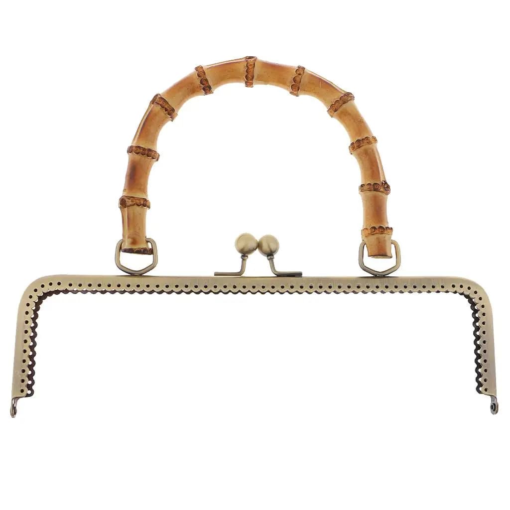 DIY Handbag Frame Iron Purse Kiss Clasp Lock Bamboo Handle Fashion Accessory for Making Bags