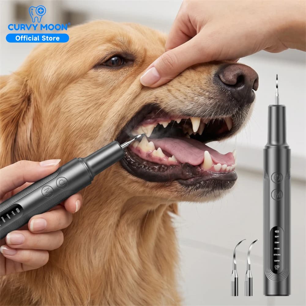 Dog Teeth Plaque Remover Pet Ultrasonic Cleaner Teeth Cleaning Kit for Tartar Calculus Stains Cleaning Tools Pet Dental Care