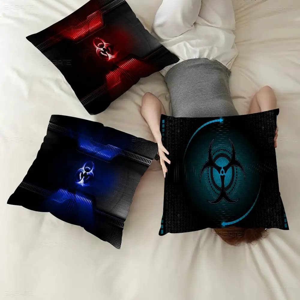 Games Biohazard Logo Fodera per cuscino Copricuscino per divano Decorazione per la casa Regalo per bambini