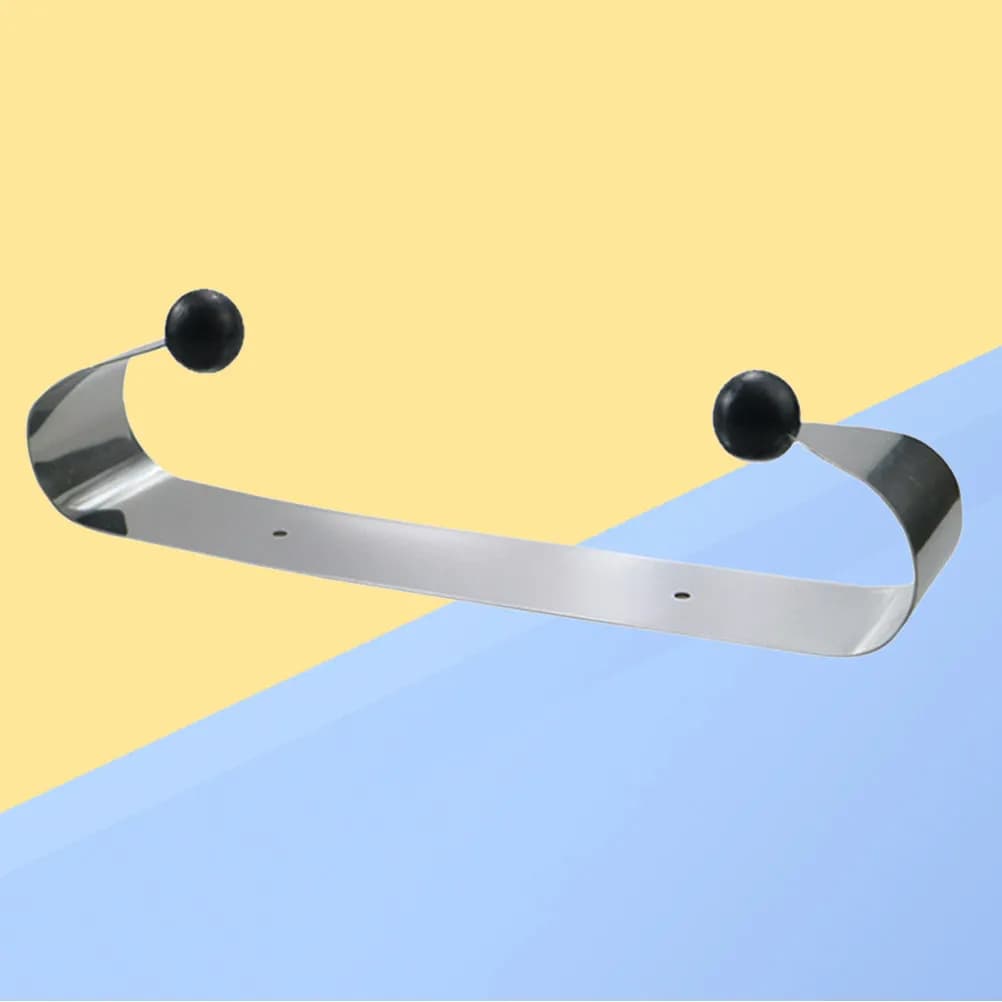 Portasciugamani da Parete in Acciaio Inox 33,5x8cm, Porta Carta Igienica dal Design Moderno con Doppio Gancio per Bagno, Cucina, Ufficio