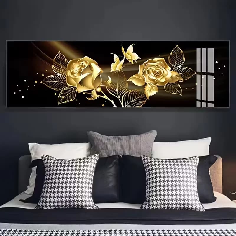 1pc Unframed Canvas Poster, Modern Art, Floral Decoration Painting, Ideal Gift For Bedroom Living Room Corridor, Wall Art, Wall