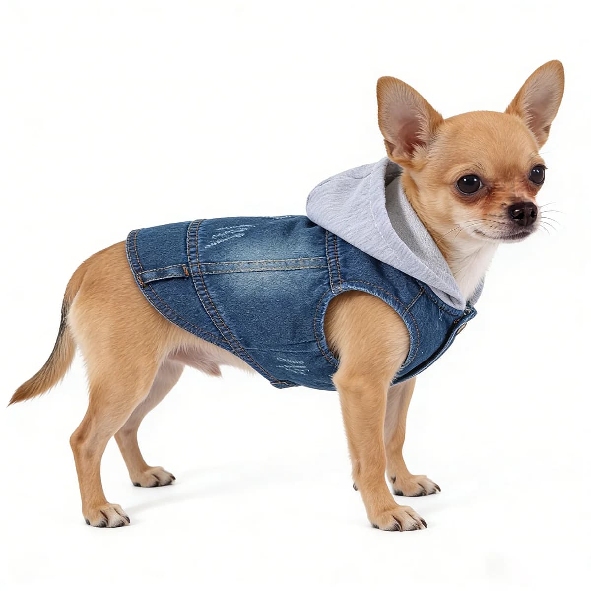 Vestiti per cani in denim per Pitbulls Bassotto Giacca di jeans per cani alla moda T-shirt da cowboy blu per Shih Tzu Abbigliamento fresco per cani di piccola taglia