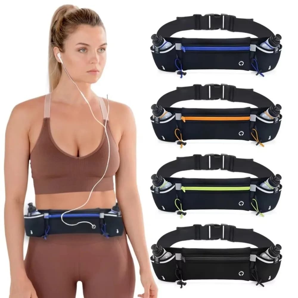 Nuova Borsa da Cintura a Doppia Tasca Impermeabile Multifunzionale, Marsupio per Corsa e Sport all'Aperto