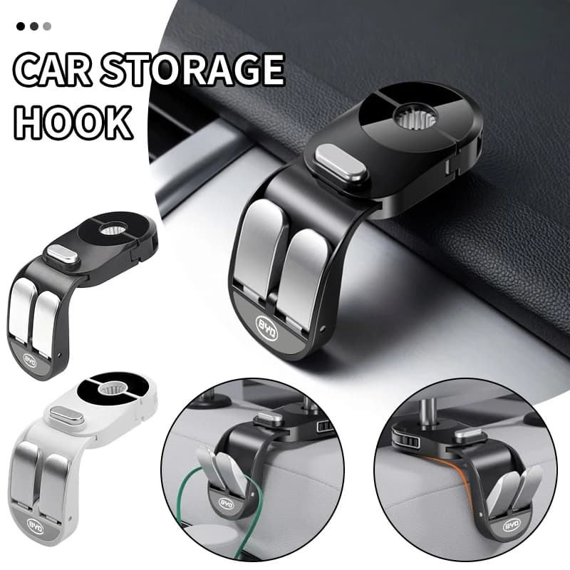 Car Retractable Double Hook Seat Back Storage Hanger Organizer Auto Accessories For BYD M6 G3 G5 T3 F3 I3 F0 F6 S6 S8 E5 E6 G6