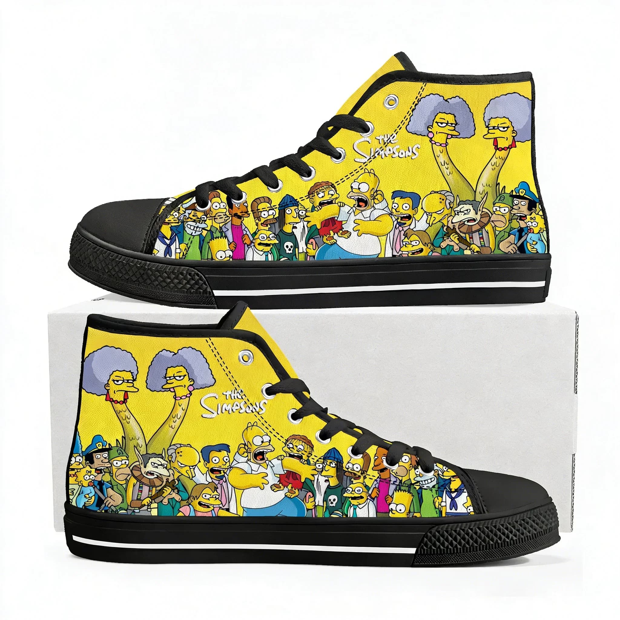 S-Simpsonss High Top Sneakers Mens Womens Teenager High Quality Canvas Sneaker 3D Print Casual Couple Shoes Personalized Shoe