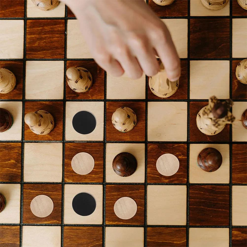Set di 60 Pezzi per Scacchi e Dama in Legno, Accessori Portatili per Giochi da Tavolo, Pezzi di Ricambio per Viaggi in Famiglia